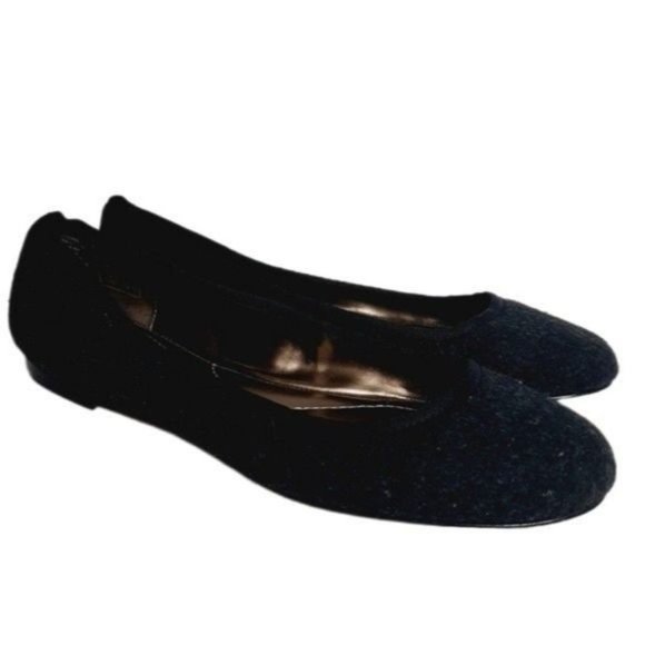 LANDS' END  Ballet Flats Felted Slip-On Shoes Dark Grey Sz 8 - Picture 1 of 11